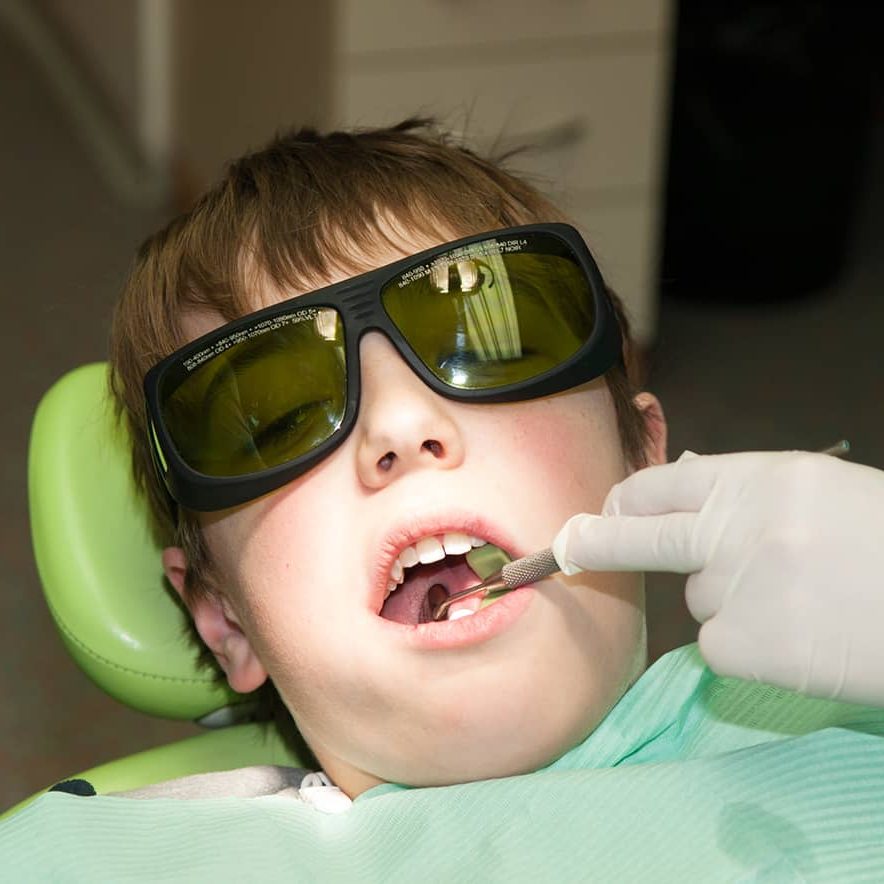 Boy during treatment in dental office